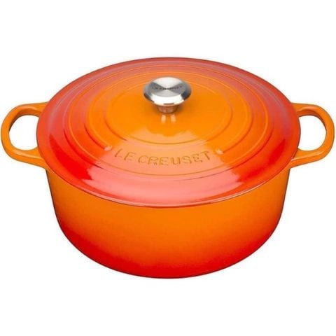 Nồi gang Le Creuset Brater Rund Evo màu cam nhiều size