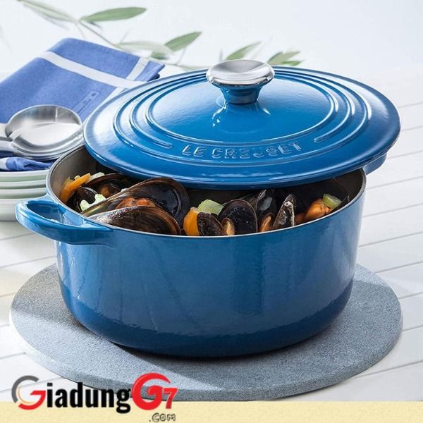 Chất liệu tráng men an toàn của Nồi gang Le Creuset Brater Rund Evo