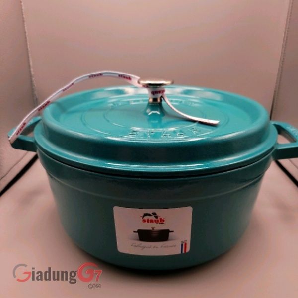 Nồi gang Staub 20cm (2.2L) màu xanh mint