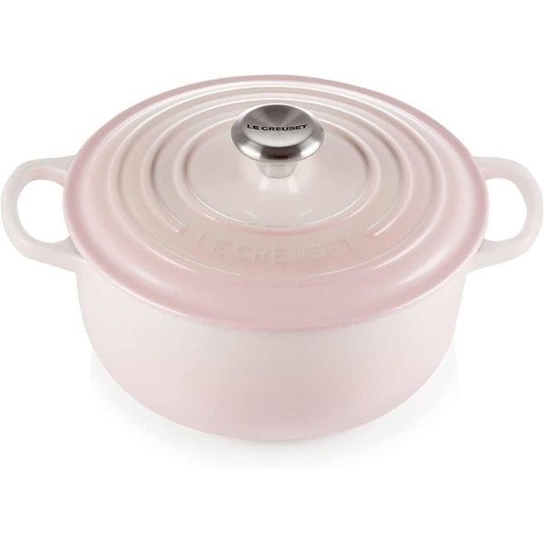 Nồi gang tròn Le Creuset Signature 24cm màu hồng