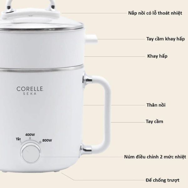 Nồi lẩu điện đa năng Corelle Seka 1.8L - Hàn Quốc