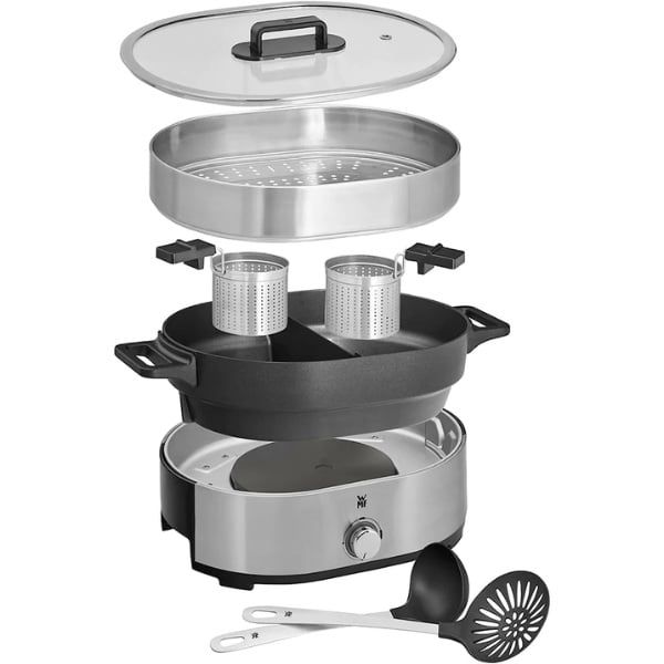 Nồi lẩu hấp WMF Lono Hot Pot & Steam với 2 khoảng nấu riêng