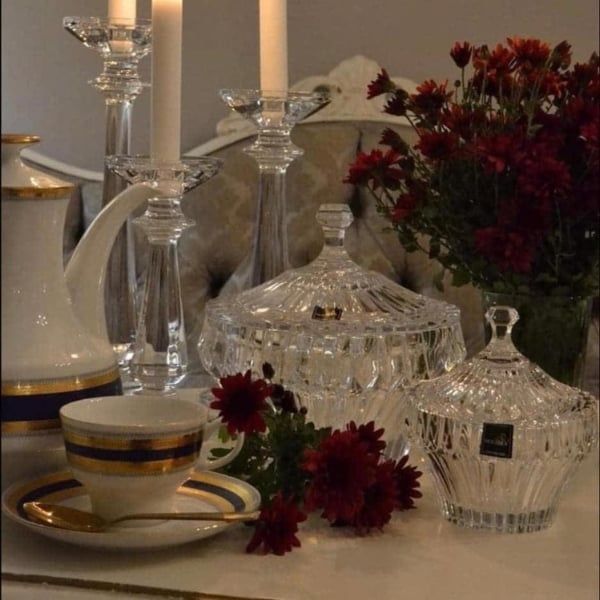 Thố pha lê Rogaska Crown Jewel 19cm có nắp