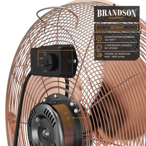 Quạt sàn Brandson 50cm Thiết Kế Retro Sang Trọng, Lưu Lượng Gió Lớn