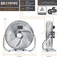  Quạt sàn Brandson 50cm 120W Nội địa Đức - Màu bạc/đen/đồng 