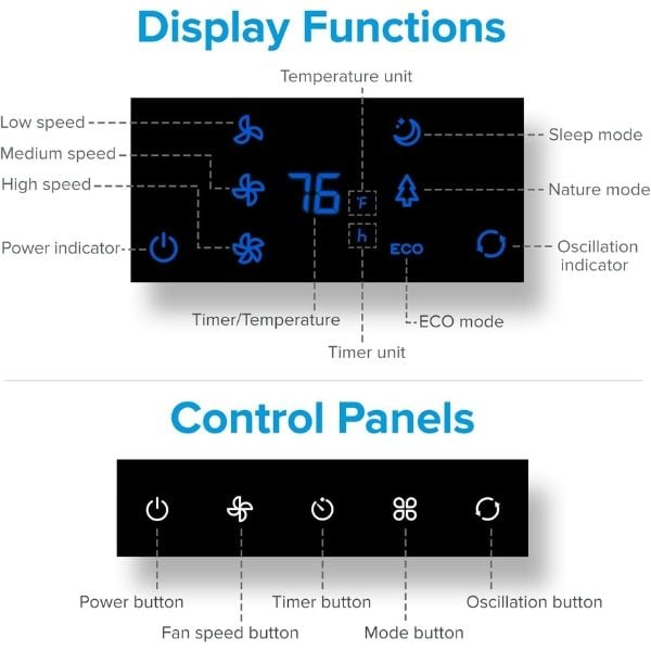Quạt tháp 2 tầng Unold 86130 / 86135 Super Air Smart 360