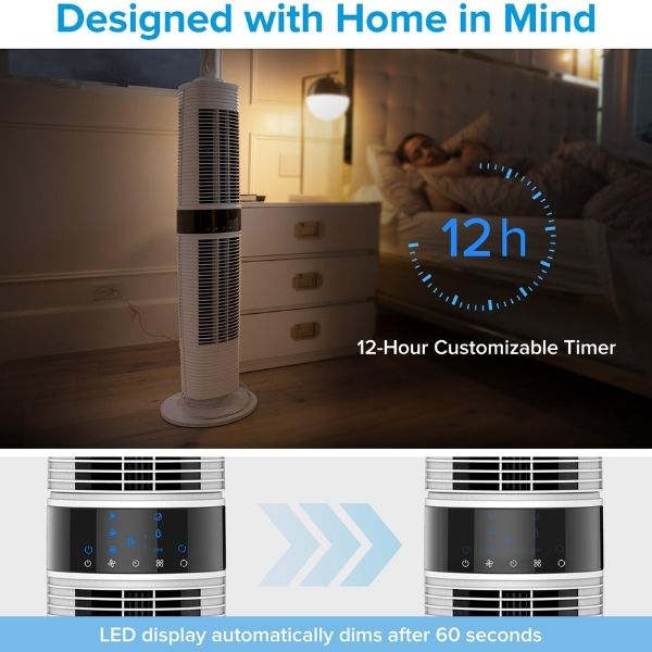 Quạt tháp 2 tầng Unold 86130 / 86135 Super Air Smart 360