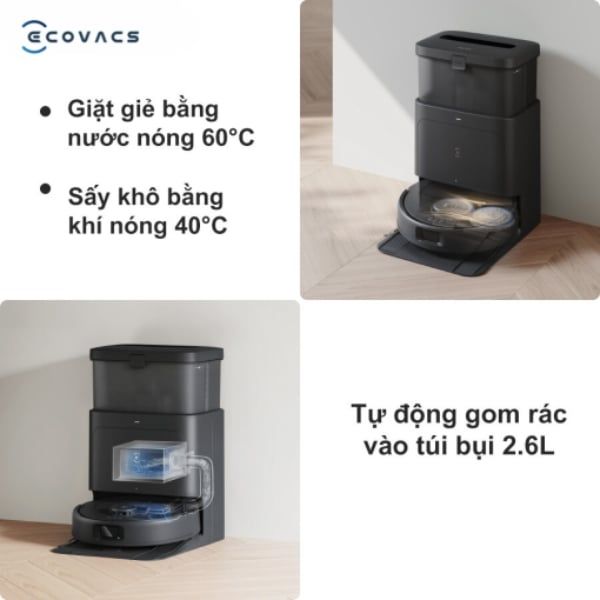 Robot hút bụi lau nhà Ecovacs Deebot N30 Pro Omni 2025 (tự giặt giẻ & tự đổ rác) - Bản Quốc tế