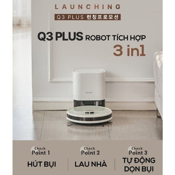 Robot hút bụi lau nhà Everybot Q3 Plus 3in1