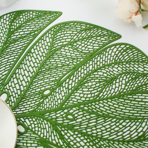 Set 12 tấm lót bàn ăn Evevda hình chiếc lá - 4 màu (chọn mix màu)