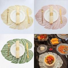  Set 12 tấm lót bàn ăn Evevda hình chiếc lá - 4 màu (chọn mix màu) 