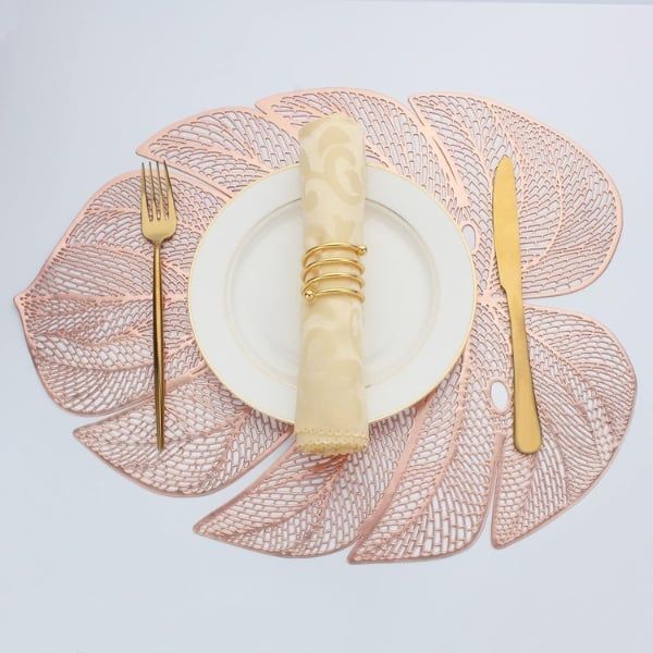Set 8 tấm lót bàn ăn Evevda hình chiếc lá - 4 màu (chọn mix màu)