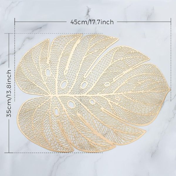 Set 12 tấm lót bàn ăn Evevda hình chiếc lá - 4 màu (chọn mix màu)