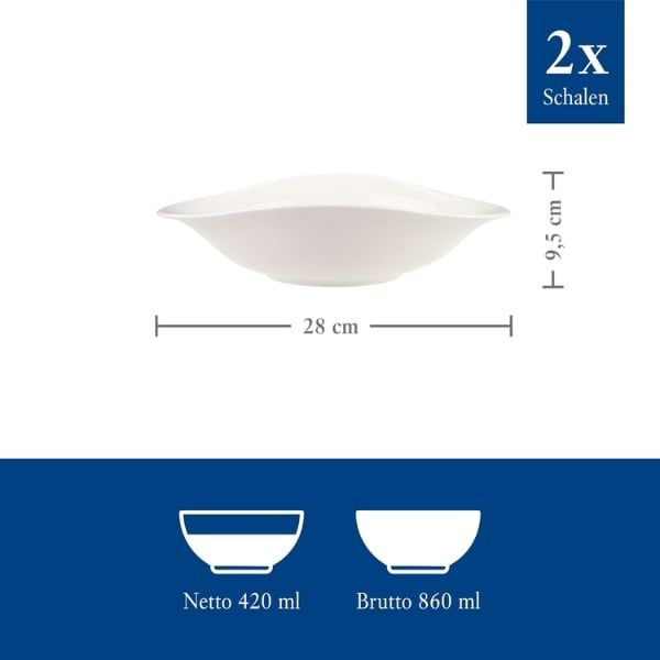 Set 2 bát Villeroy & Boch Vapiano đựng mì ống 27x21 cm