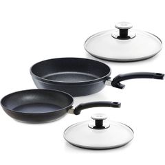  Set 2 chảo chống dính Fissler Adamant Comfort 24/28cm có nắp - Made in Germany - Tách set 