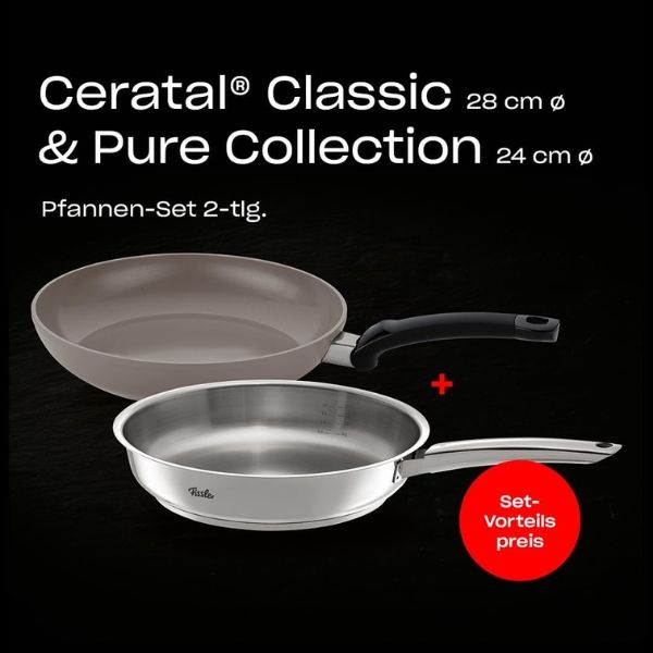 Set 2 chảo Fissler Ceratal Classic 28cm + Chảo Fissler Pure 24cm