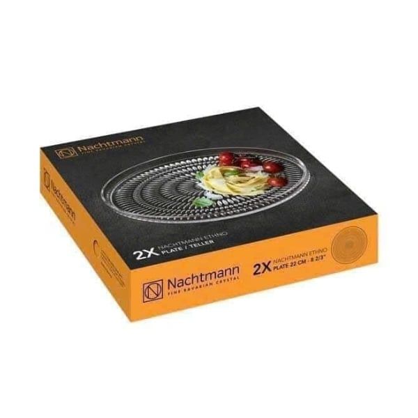 Set 2 khay pha lê tròn Nachtmann Ethno 22cm