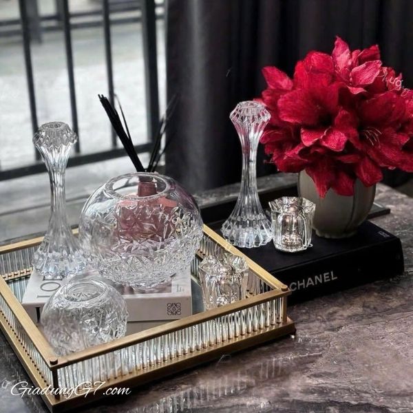 Set 2 lọ hoa Orrefors Carat tròn