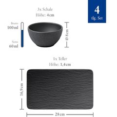 Set 3 bát nước chấm Villeroy & Boch kèm khay Manufacture 
