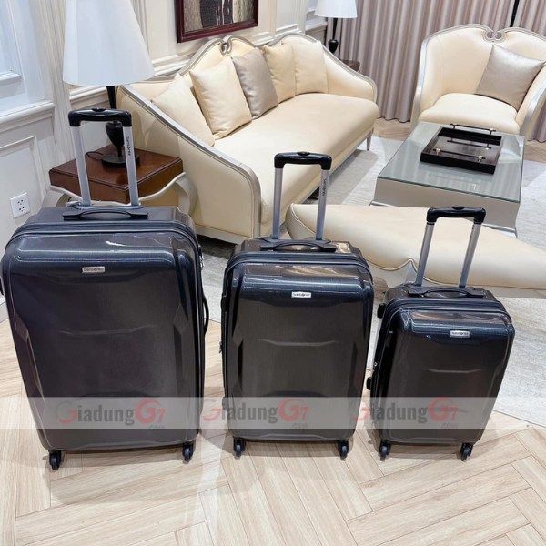 Mặt trước của Set 3 Vali Samsonite Pivot màu đen