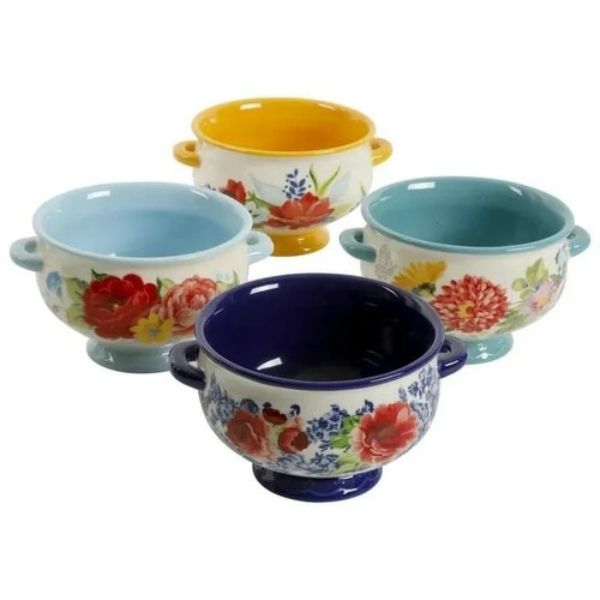 Set 4 Âu sứ hoa The Pioneer Woman 600ml