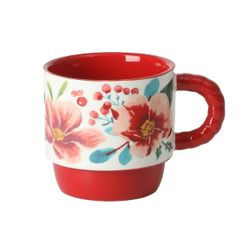  Set 4 cốc gốm kèm giá The Pioneer Woman Merry Meadow 370ml 