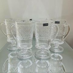  Set 4 cốc pha lê Dublin Claro 250ml có quai và chân đế 