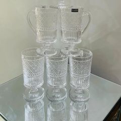 Set 4 cốc pha lê Dublin Claro 250ml có quai và chân đế 
