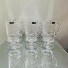  Set 4 cốc pha lê Dublin Claro 250ml có quai và chân đế 