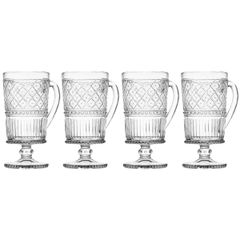  Set 4 cốc pha lê Dublin Claro 250ml có quai và chân đế 
