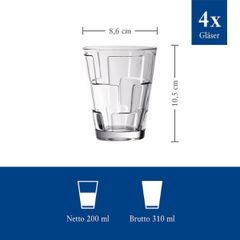  Set 4 cốc Villeroy & Boch Dressed Up 200ml 