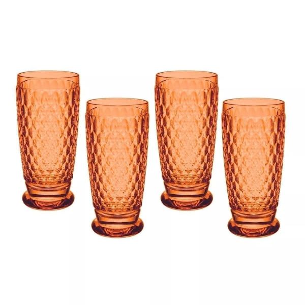 Set 4 cốc Villeroy & Boch Boston Highball 400ml màu cam