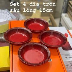 Set 4 đĩa tròn sâu lòng Le Creuset 15cm