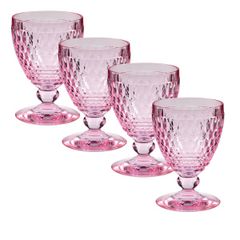 Set 4 ly pha lê Villeroy & Boch 400ml màu hồng 