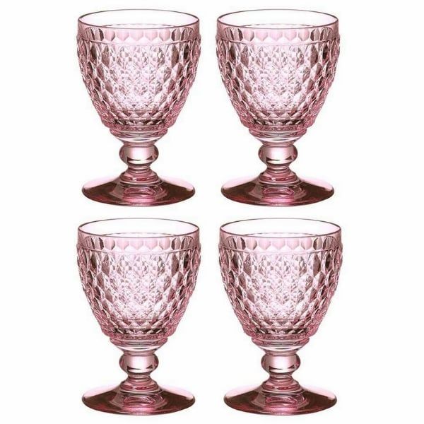 Set 4 ly pha lê Villeroy & Boch 400ml màu hồng