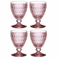  Set 4 ly pha lê Villeroy & Boch 400ml màu hồng 