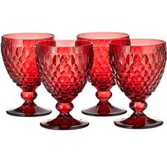 Set 4 ly pha lê Villeroy & Boch Boston 400ml màu đỏ 
