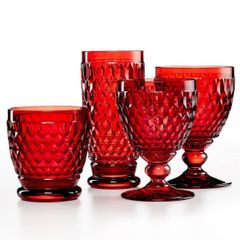  Set 4 ly pha lê Villeroy & Boch Boston 400ml màu đỏ 