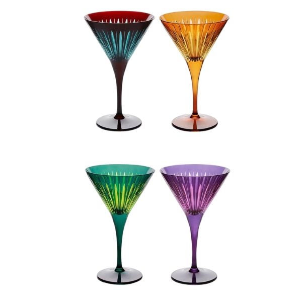 Set 4 ly pha lê Prism Amber L'objet 266ml