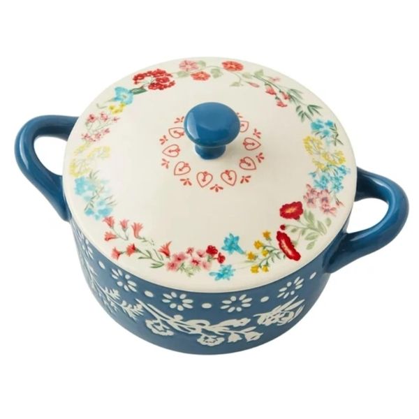 Set 4 nồi sứ mini The Pioneer Woman Fancy Flourish 16cm