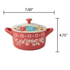  Set 4 nồi sứ mini The Pioneer Woman Fancy Flourish 16cm 