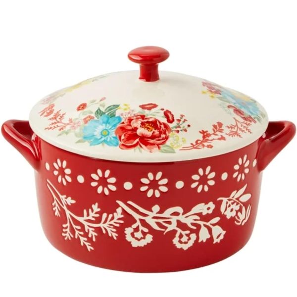 Set 4 nồi sứ mini The Pioneer Woman Fancy Flourish 16cm