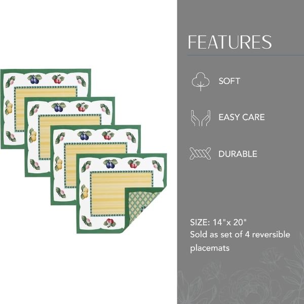 Set 4 tấm lót bàn ăn 2 mặt Villeroy and Boch French Garden
