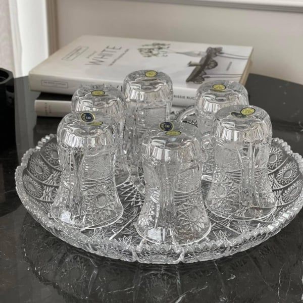 Set 6 cốc pha lê mài Bohemia 120ml
