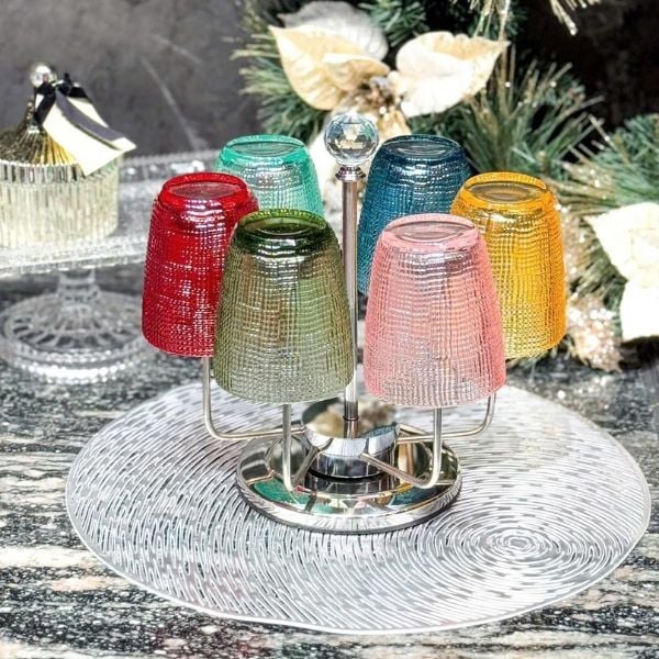 Set 6 cốc vân hạt Viola 300ml