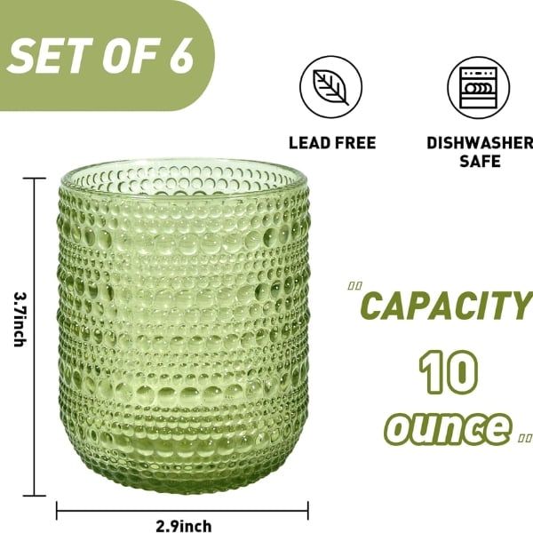Set 6 cốc vân hạt Viola 295ml đáy thon - Màu tím/ Xanh