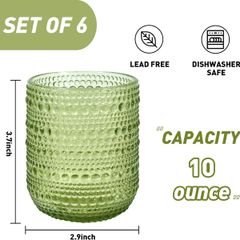  Set 6 cốc vân hạt Viola 295ml/ 380ml đáy thon - Màu tím/ Xanh 