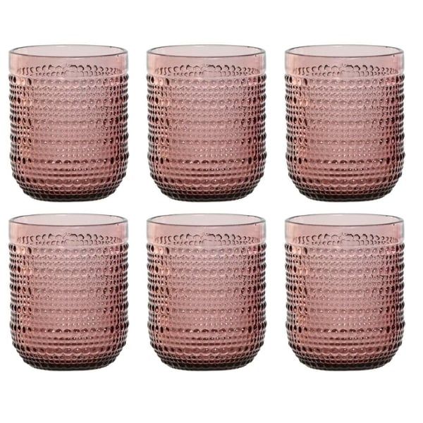Set 6 cốc vân hạt Viola 295ml đáy thon - Màu tím/ Xanh