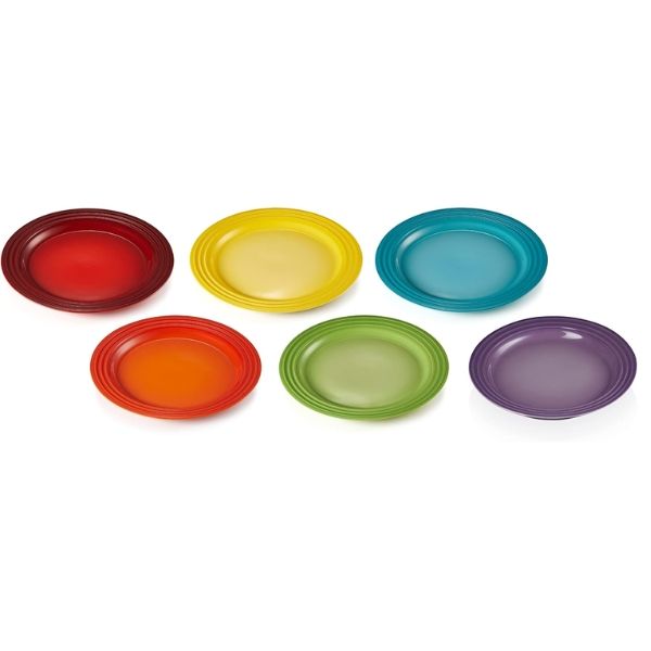 Set 6 đĩa Le Creuset cầu vồng 22cm