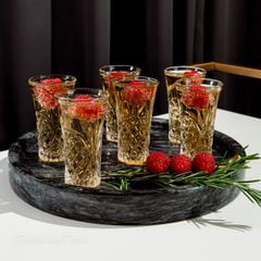  Set 6 ly pha lê Killarney Trinity Fluted 59ml uống rượu mạnh 